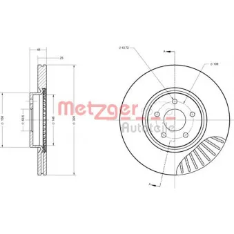 Jeu de 2 disques de frein avant METZGER 6110503