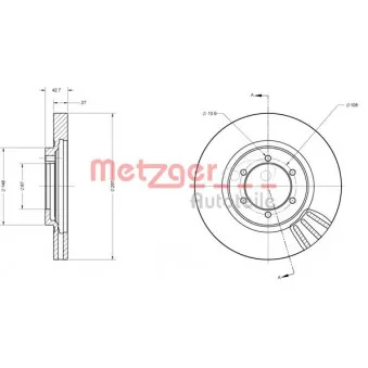 Jeu de 2 disques de frein avant METZGER 6110508