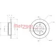 Jeu de 2 disques de frein arrière METZGER 6110509 - Visuel 3