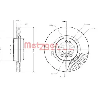 Jeu de 2 disques de frein avant METZGER 6110517