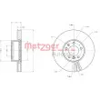 Jeu de 2 disques de frein avant METZGER 6110522 - Visuel 1