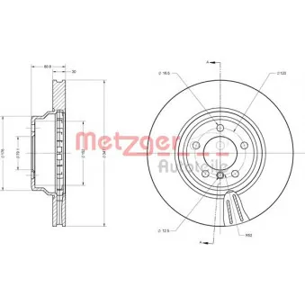 Jeu de 2 disques de frein avant METZGER 6110526
