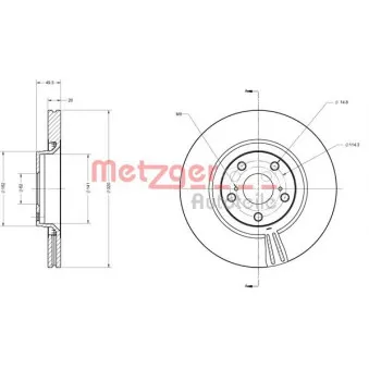 Jeu de 2 disques de frein avant METZGER 6110542