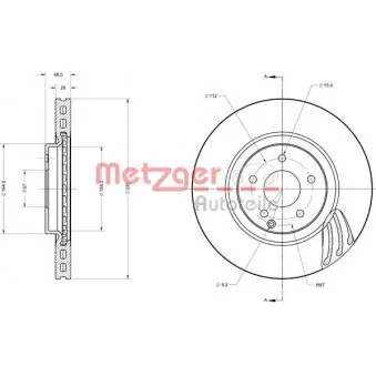 Jeu de 2 disques de frein avant METZGER 6110553