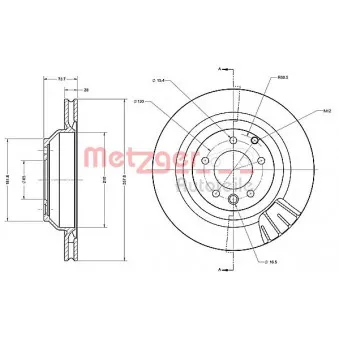 Jeu de 2 disques de frein arrière METZGER 6110554