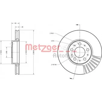 Jeu de 2 disques de frein avant METZGER 6110561