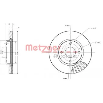 Jeu de 2 disques de frein avant METZGER 6110578