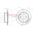 Jeu de 2 disques de frein arrière METZGER 6110582 - Visuel 3