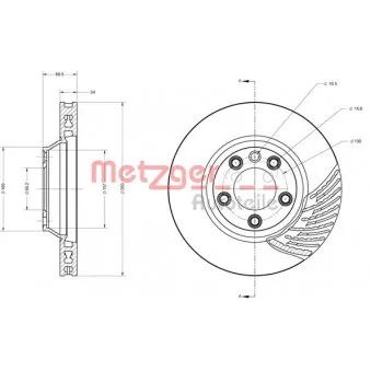 Disque de frein avant droit METZGER 6110592