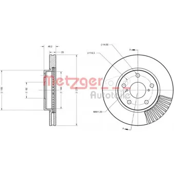 Jeu de 2 disques de frein avant METZGER 6110611