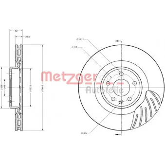 Jeu de 2 disques de frein avant METZGER 6110613