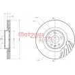 Jeu de 2 disques de frein avant METZGER 6110613 - Visuel 3
