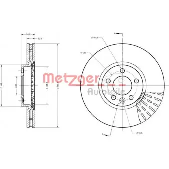 Jeu de 2 disques de frein avant METZGER 6110621