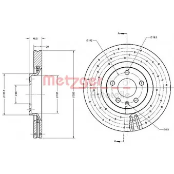 Jeu de 2 disques de frein avant METZGER 6110629