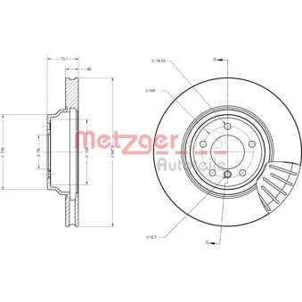 Jeu de 2 disques de frein avant METZGER 6110657