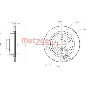 Jeu de 2 disques de frein arrière METZGER 6110673
