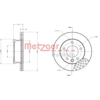 Jeu de 2 disques de frein avant METZGER 6110676