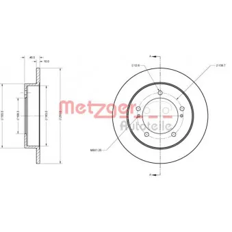 Jeu de 2 disques de frein avant METZGER 6110685