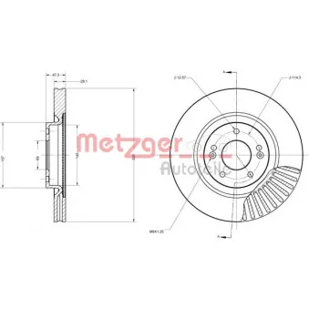 Jeu de 2 disques de frein avant METZGER 6110695