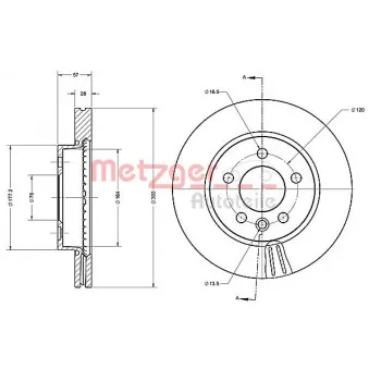 Jeu de 2 disques de frein avant METZGER 6110701