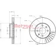 Jeu de 2 disques de frein avant METZGER 6110707 - Visuel 1