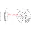 Jeu de 2 disques de frein avant METZGER 6110708 - Visuel 1