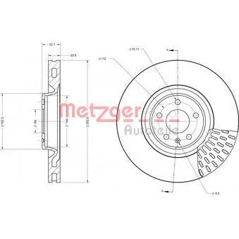Jeu de 2 disques de frein avant METZGER 6110714