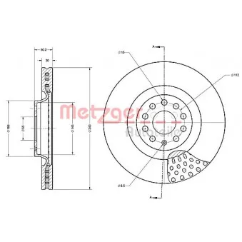 Jeu de 2 disques de frein avant METZGER 6110715