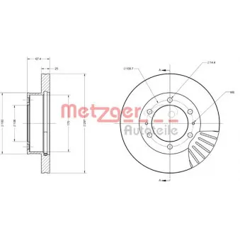 Jeu de 2 disques de frein avant METZGER 6110739