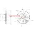 Jeu de 2 disques de frein avant METZGER 6110750 - Visuel 1
