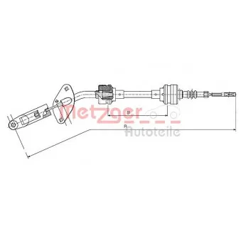 Tirette à câble, commande d'embrayage METZGER 622.10