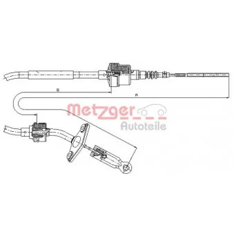 Tirette à câble, commande d'embrayage METZGER 632.12