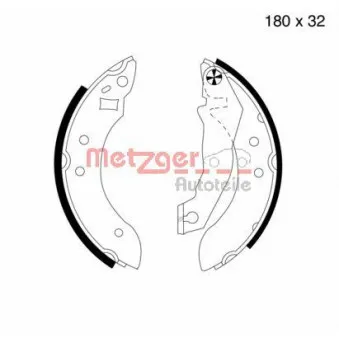Jeu de mâchoires de frein METZGER MG 364