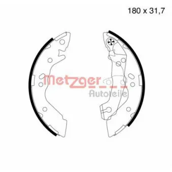 Jeu de mâchoires de frein METZGER MG 575