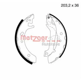 Jeu de mâchoires de frein METZGER MG 580