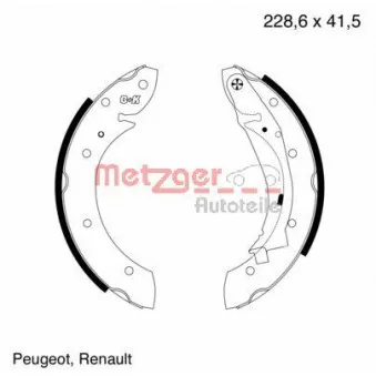 Jeu de mâchoires de frein METZGER MG 634