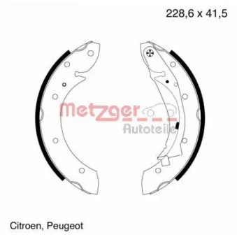 Jeu de mâchoires de frein METZGER MG 641