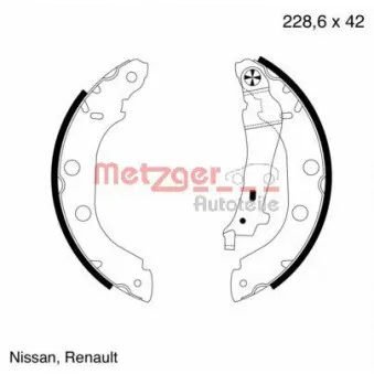 Jeu de mâchoires de frein METZGER MG 645
