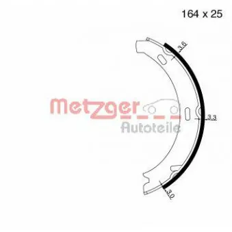 Jeu de mâchoires de frein, frein de stationnement METZGER MG 813
