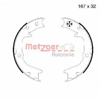 Jeu de mâchoires de frein, frein de stationnement METZGER MG 994