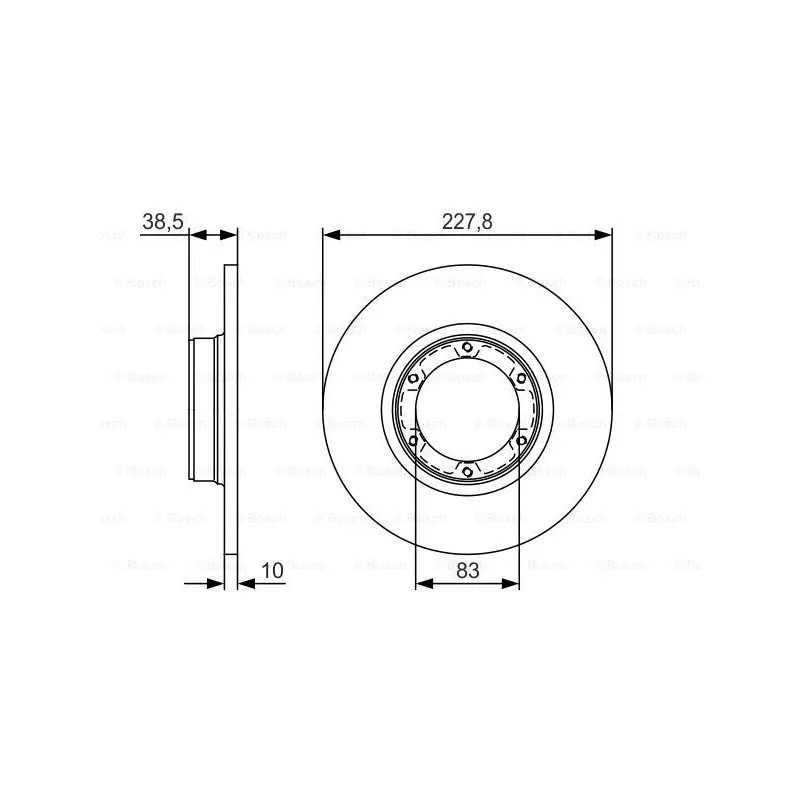 Jeu de 2 disques de frein avant BOSCH 0 986 479 R65