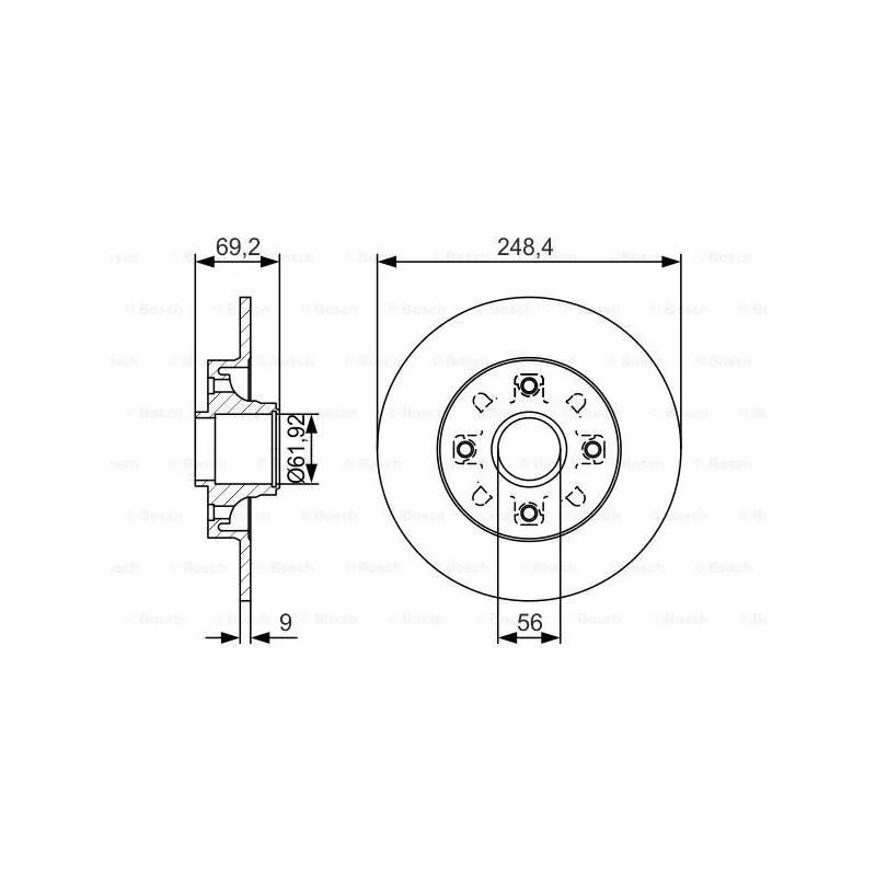 Jeu de 2 disques de frein avant BOSCH 0 986 479 S43