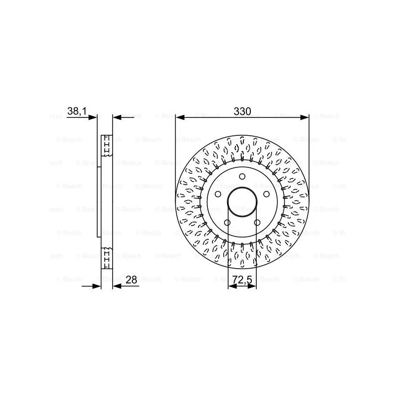 Jeu de 2 disques de frein avant BOSCH 0 986 479 V85