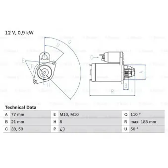 Démarreur BOSCH 0 986 029 030