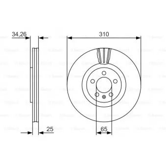 Jeu de 2 disques de frein avant BOSCH 0 986 479 642