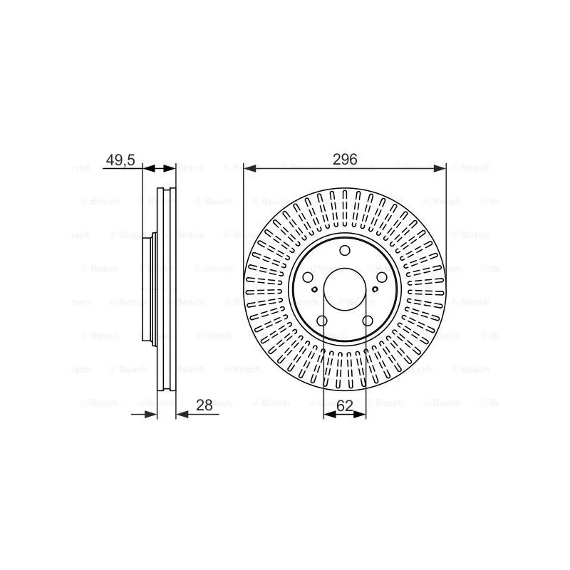 Jeu de 2 disques de frein avant BOSCH 0 986 479 664