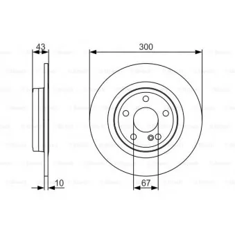 Jeu de 2 disques de frein arrière BOSCH 0 986 479 A38