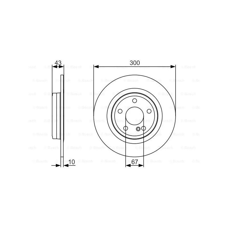Jeu de 2 disques de frein arrière BOSCH 0 986 479 A38