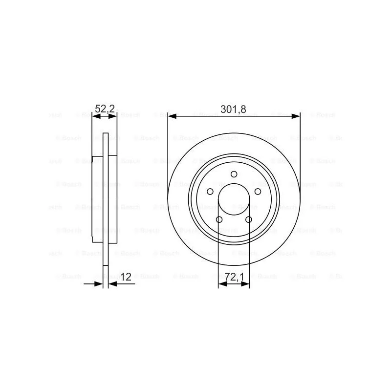 Jeu de 2 disques de frein arrière BOSCH 0 986 479 A53