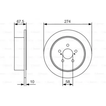 Jeu de 2 disques de frein arrière BOSCH 0 986 479 A82